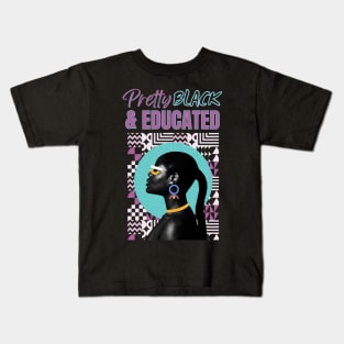Pretty Black And Educated Retro African Empress Kids T-Shirt